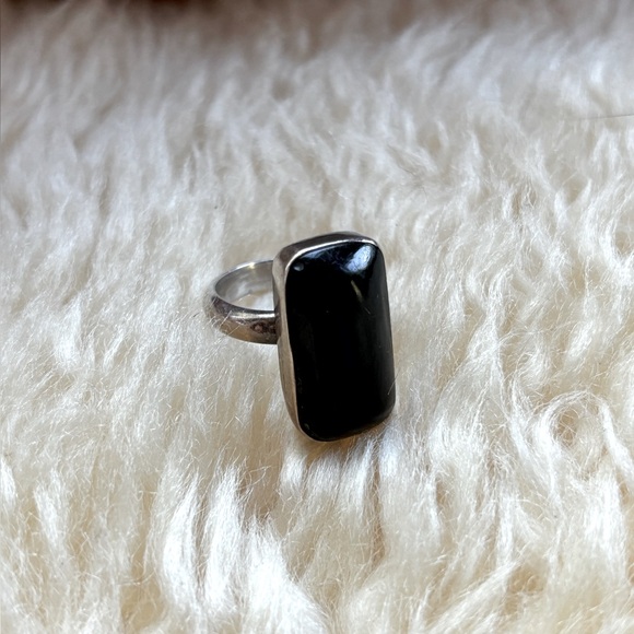 Vintage Sterling and Onyx Ring